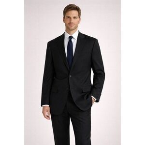 John Alexander Hartmarx Black Wool Blazer 2 Button USA